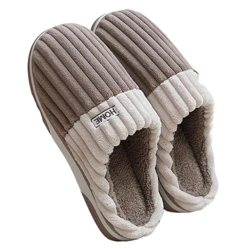 LCKKJHG herren hausschuhe Große Größe 48 49 50 51 Männer Herbst Winter Hause Warme Plüsch Hausschuhe Plus Innen Schlafzimmer Casual Schuhe Pelzigen nicht Rutsch Folien(2,44-45) von LCKKJHG