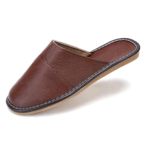 LCKKJHG herren hausschuhe Leder Herren Hausschuhe Größe 35-44 Hause Männlichen Luxuriöse Unisex Schuhe(Coffee,43) von LCKKJHG
