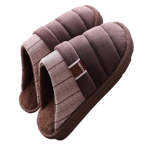 LCKKJHG herren hausschuhe Plus Größe 48 49 Wasserdichte Männer Daunen Hausschuhe Winter Indoor Schuhe Männlichen Gummi Mans Flurry Slides Boden Mann(MD-16 Brown,CN38-39) von LCKKJHG