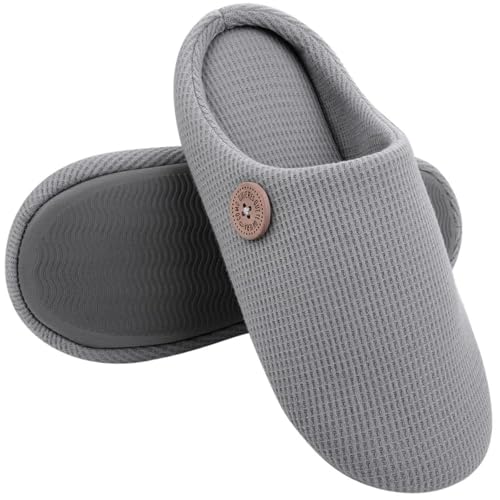 LCKKJHG herren hausschuhe Winter Männer Baumwolle Hausschuhe Flauschigen Fuzzy Memory Foam Haus Outdoor(Gray,38-39) von LCKKJHG