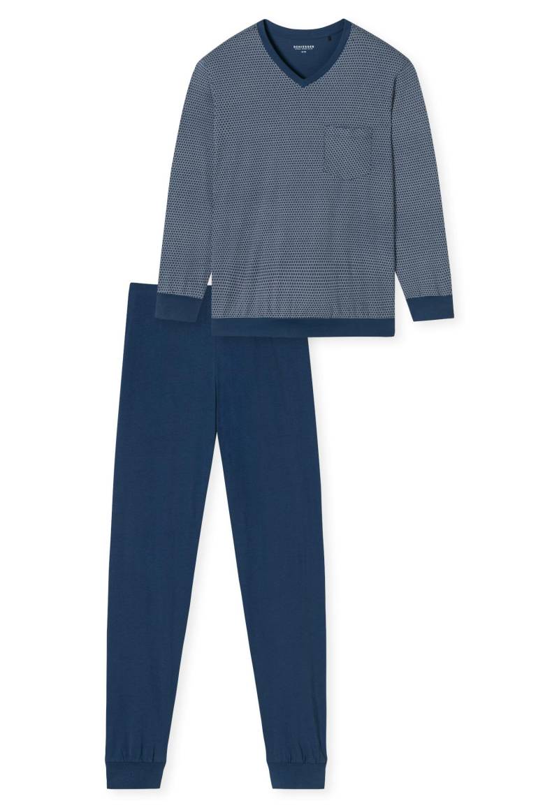SCHIESSER - Schlafanzug lang blau - Gr. - 52 von SCHIESSER