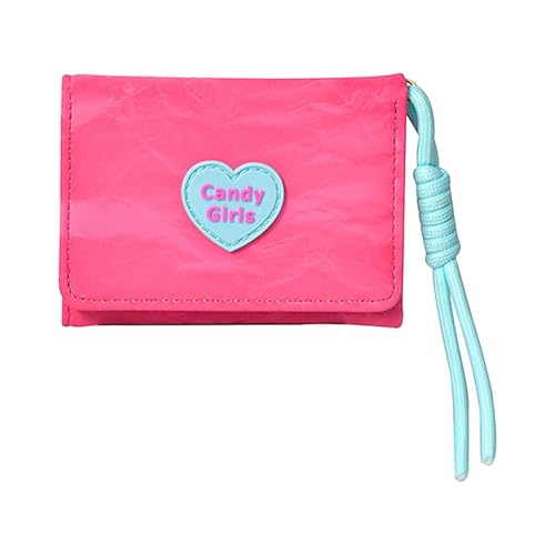 LCSVCCXA Kompakte Damen-Geldbörse mit Cartoon-Muster, ideal für Weihnachtseinkäufe, Rosa, 11 cm x 8 cm x 2 cm, wie beschrieben von LCSVCCXA