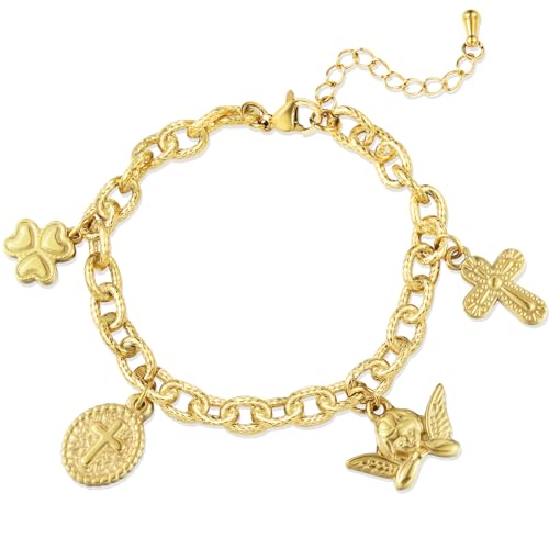 LCTrusttmor Gahna 18 Karat Gold Armband für Frauen, verstellbare Charm-Gliederarmbänder, Modeschmuck, Geschenke, One Size, Edelstahl, Kein Edelstein LCTrusttmor Gahna 18 Karat Gold Armband für Frauen, verstellbare Charm-Gliederarmbänder, Modeschmuck, Geschenke, One Size, Edelstahl, Kein Edelstein von LCTrusttmor Gahna