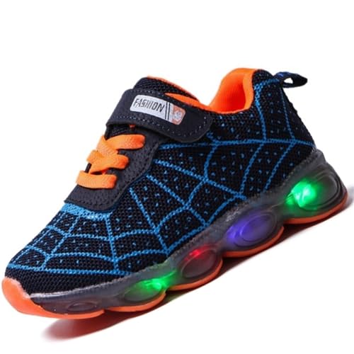 LCVibecx ​LED Leuchtschuhe Kinder mit Blinklicht, Atmungsaktive Turnschuhe mit Klettverschluss - Sportlich, Rutschfest for Jungen & Mädchen (Gr. 21-36 EU)​​(Blau,22 EU) von LCVibecx