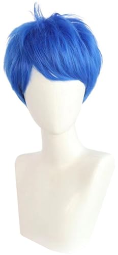 LCXYYY Blau Kurze Perücke Fasching Cosplay Multilevel Glattes Haar Blaue Perücke für Fancy Dress Up Halloween Karneval Party Anime Show Maskerade Dekorative Accessoires von LCXYYY