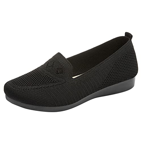 Ballerinas Damen Bequem Runde Zehe Sportlich Flache Schuhe Slip On Elegant Atmungsaktiv Freizeitschuhe Brautschuhe Klassisch Weiche Geschlossene Einfarbig Ballerina Hausschuhe Balerinaschuhe von LCpddajlspig