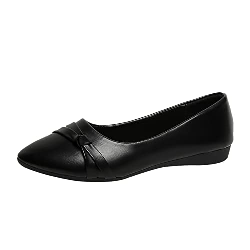 Ballerinas Damen Riemchenballerina, Runde Zehe Einfarbig Slip On Sportlich Klassisch Freizeitschuhe Tanzschuhe Weiche Atmungsaktiv Balerinaschuhe Elegant Bequem Brautschuhe Ballerina Flache Schuhe von LCpddajlspig