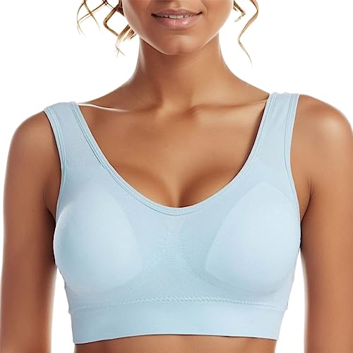 Bh Damen Ohne Bügel, Große Größen Gepolstert Bustier Push Up Starker Halt Stretch Sportunterwäsche Seamless Bh Einfarbig Hallo Bh Yoga Bequem Große Brüste mit Bügel Sport-Bhs Bralette Soft Bh von LCpddajlspig