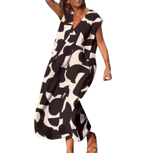 Boho Kleid Damen Lang, Vintage Kleider Boho Style Floral Dress Maxikleid Elegant Sommerkleid Lang Blumenkleid Wunderschön Cocktailkleid Chiffonkleid Freizeit Hemdblusenkleid Schwarz XXL Boho Kleid Damen Lang, Vintage Kleider Boho Style Floral Dress Maxikleid Elegant Sommerkleid Lang Blumenkleid Wunderschön Cocktailkleid Chiffonkleid Freizeit Hemdblusenkleid Schwarz XXL von LCpddajlspig