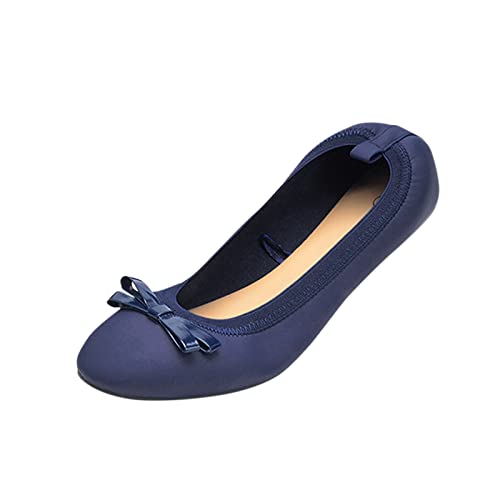 Damen Ballerinas Slip On Klassisch Geschlossene Atmungsaktiv Balerinaschuhe Brautschuhe Elegant Sportlich Freizeitschuhe Einfarbig Bequem Ballerina Weiche Runde Zehe Tanzschuhe Flache Schuhe von LCpddajlspig