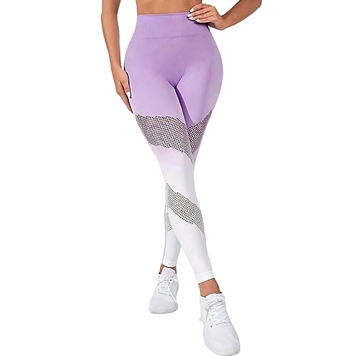 Damen Gym Leggings Sport Bauchweg Seamless Yogahose Sport Push Up Stretch Streetwear Yoga Lang Laufhose Booty High Waist Leicht mit Taschen Fitness Sporthose Kompressionsleggins Sportleggings von LCpddajlspig