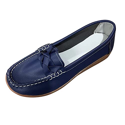 Damen Klassische Ballerinas Elegant Einfarbig Weiche Tanzschuhe Sportlich Slip On Geschlossene Brautschuhe Flache Schuhe Runde Zehe Bequem Freizeitschuhe Atmungsaktiv Ballerina Balerinaschuhe von LCpddajlspig