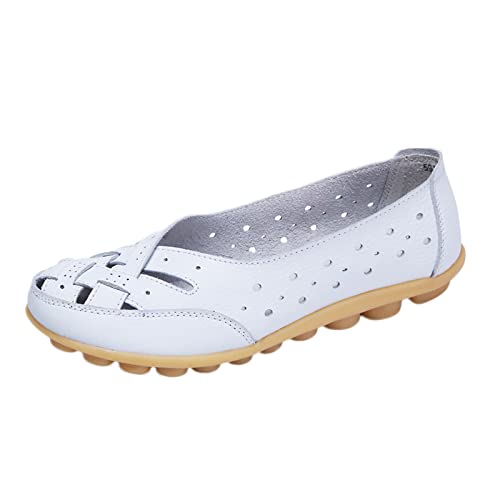 Damen Klassische Ballerinas Weiche Geschlossene Elegant Ballerina Brautschuhe Einfarbig Slip On Schuhe Freizeitschuhe Sportlich Runde Zehe Bequem Atmungsaktiv Balerinaschuhe Flache Schuhe von LCpddajlspig