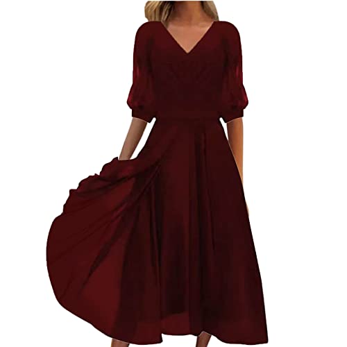 Damen Maxikleid Große Größen Shirtkleid Sexy Sommerkleid Blumenkleid Elegant Swingkleid Strandkleider Knielang Leicht Blusenkleid Boho Kleid Kleider Lang A Linie Sommer Casual Freizeitkleider von LCpddajlspig