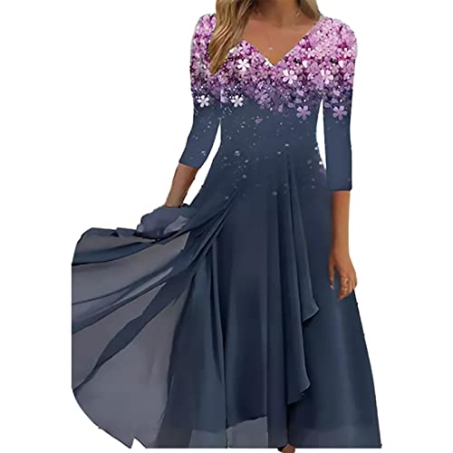 Damen Maxikleid Große Größen Shirtkleid Sexy Sommerkleid Blumenkleid Elegant Swingkleid Strandkleider Knielang Leicht Blusenkleid Boho Kleid Kleider Lang A Linie Sommer Casual Freizeitkleider von LCpddajlspig