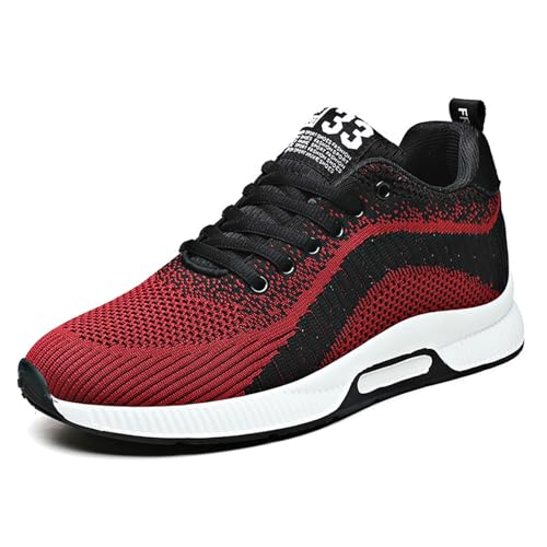 Elevateshoes Limitless 10Cm, Elevate Shoes Herren, Elevateshoes Elevator Schuhe Die Größer Machen Breeze Mesh Aufzug Turnschuhe Plateau Sneaker & Sportschuhe Step Ups Erhöhung Roter 48 von LCpddajlspig