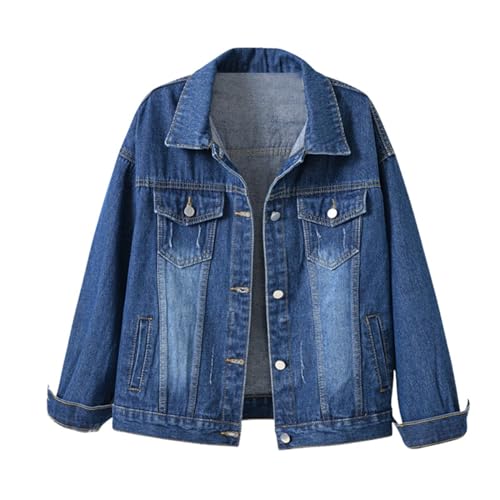 Jeans Jacken Für Damen, Jeansjacke Damen Kurz, Jeansjacke Oversize Übergangsjacken Jeans Jacken Y2k Kurze Langarm Dünne Jacke Frühling Blau XL Jeans Jacken Für Damen, Jeansjacke Damen Kurz, Jeansjacke Oversize Übergangsjacken Jeans Jacken Y2k Kurze Langarm Dünne Jacke Frühling Blau XL von LCpddajlspig