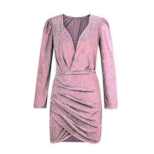 Kleid Silvester Damen Eng Pailletten Wickel Abendkleid Samt Langarm Festliche Kleider V-Ausschnitt Silvester Outfit Wickelkleid mit Schlitz Festlich Bodycon Cocktailkleid Minikleid Samtkleid Kleid Silvester Damen Eng Pailletten Wickel Abendkleid Samt Langarm Festliche Kleider V-Ausschnitt Silvester Outfit Wickelkleid mit Schlitz Festlich Bodycon Cocktailkleid Minikleid Samtkleid von LCpddajlspig
