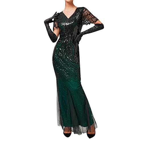Kostüm-20Er-Jahre-Damen, 20 Er Jahre Kleider Damen, Faschingskostüme Karneval Kostüm Abendkleider Silvester Kleid Lang 1920er Kleider Karnevalskostüm Fransenkleid Elegant 20er Jahre Kleider von LCpddajlspig