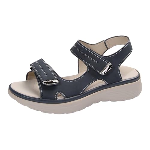 LCpddajlspig Barfuß Sandalen, Orthopädische Sandalen Damen, Sommerschuhe Breite Füße Sommer Schuhe Plateau Sandals Women Offene Sandaletten Weite H Trekkingsandalen Damensandalen Blau 40 von LCpddajlspig