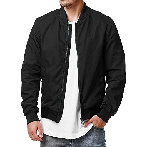LCpddajlspig Bomberjacke Herren Schwarz, Sommerjacke Herren 5XL, Übergangsjacke Dünne Blouson Sommer Jacken Casual Jacket Freizeitjacke Langarm Pilotenjacke Sweatjacke Frühlingsjacke Schwarz M LCpddajlspig Bomberjacke Herren Schwarz, Sommerjacke Herren 5XL, Übergangsjacke Dünne Blouson Sommer Jacken Casual Jacket Freizeitjacke Langarm Pilotenjacke Sweatjacke Frühlingsjacke Schwarz M von LCpddajlspig