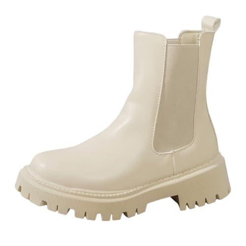 LCpddajlspig Chelsea Boots Damen, Mit Absatz Stiefeletten Damenstiefeletten Stiefelette Elegant Herbst Stiefel Weiter Schaft Damenstiefel Lederstiefel von LCpddajlspig