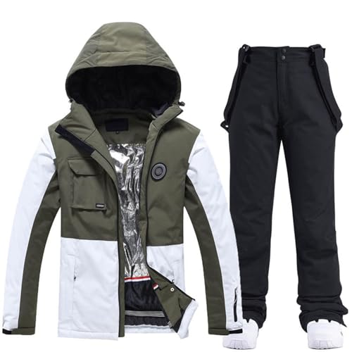 LCpddajlspig Damen Skijacke + Skihose Set Skianzug 2 teilig Schneeanzug 10.000mm Wassersäule Atmungsaktiv Trägern Overall Winddichte Schneehose mit Abnehmbare Kapuzen zum Skifahren Snowboarden LCpddajlspig Damen Skijacke + Skihose Set Skianzug 2 teilig Schneeanzug 10.000mm Wassersäule Atmungsaktiv Trägern Overall Winddichte Schneehose mit Abnehmbare Kapuzen zum Skifahren Snowboarden von LCpddajlspig
