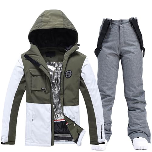 LCpddajlspig Damen Skijacke + Skihose Set Skianzug 2 teilig Schneeanzug 10.000mm Wassersäule Atmungsaktiv Trägern Overall Winddichte Schneehose mit Abnehmbare Kapuzen zum Skifahren Snowboarden LCpddajlspig Damen Skijacke + Skihose Set Skianzug 2 teilig Schneeanzug 10.000mm Wassersäule Atmungsaktiv Trägern Overall Winddichte Schneehose mit Abnehmbare Kapuzen zum Skifahren Snowboarden von LCpddajlspig