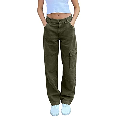 LCpddajlspig Damen Sporthosen Lang Baumwolle High Waist Laufhosen Baggy Große Größen Freizeithose Blickdicht mit Taschen Sweatpants Camouflage mit Reißverschluss Trainingshose Jogginghose von LCpddajlspig