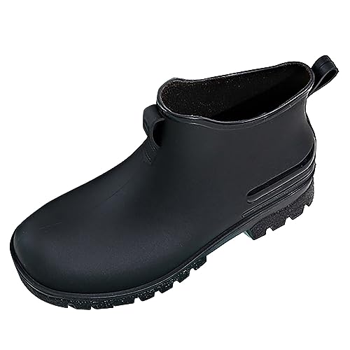LCpddajlspig Gummistiefel Herren Extra Weit Regenstiefel Weitschaft Gartenstiefel Stiefel Barfuß Regenschuhe Angelstiefel rutschfeste Gummischuhe Watstiefel Schwarz 42 von LCpddajlspig