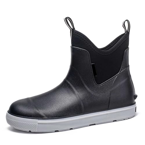 LCpddajlspig Gummistiefel Herren Extra Weit Regenstiefel Weitschaft Stiefel Gartenstiefel rutschfeste Angelstiefel Gummischuhe Waterproof Regenschuhe Boots Leder von LCpddajlspig