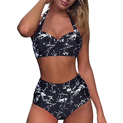 LCpddajlspig High Waist Bikini Damen Große Größen Sportlich Swimwear mit Bügel Sexy Swimsuit Gepolstert Minimizer Große Brüste Für Kleine Brüste Zweiteilige Push Up Sets Shapewear von LCpddajlspig