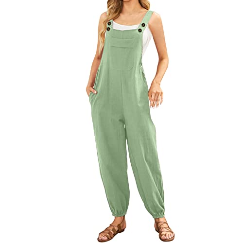 LCpddajlspig Latzhose Damen Jeans Hosenanzug Ärmellose Lang 90Er Jumpsuit Stretch Garten Kurzgröße Trägerhose Arbeitskleidung Lässig Arbeitshose ArbeitsJeansGroße Größen Sommerhose Overall Latzhose von LCpddajlspig