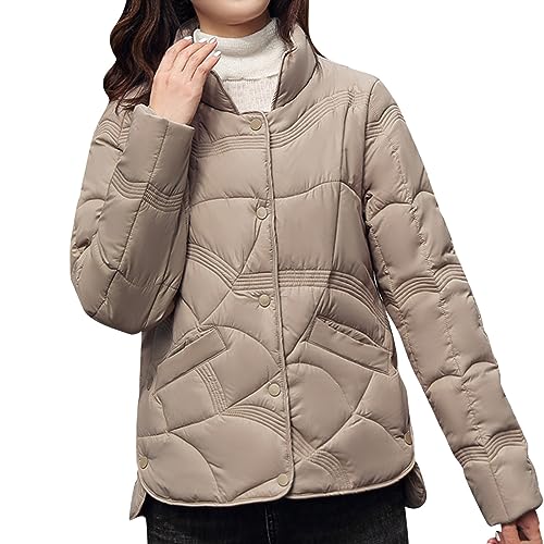 LCpddajlspig Leichte Daunenjacke Damen, Kurze Wasserdicht Schwarz Übergangsjacke Warm Samtpfote Winterjacke Pufferjacke Ohne Kapuze Outdoor Atmungsaktiv Elegant Gesteppt Herbst Wachsjacke Steppjacke von LCpddajlspig