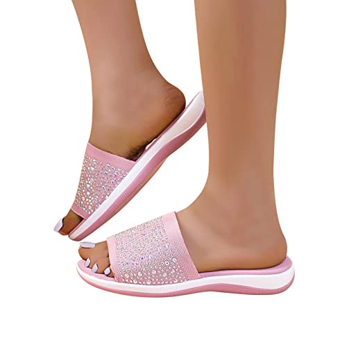 LCpddajlspig Pantoletten Damen Sommer Grün Badeschlappen Badepantolette Elegant Slippers Slide Sexy Rutschfest Hausschuhe Leder Flache Schlappen Sandalen mit Absatz Badelatschen Duschlatschen von LCpddajlspig