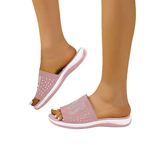 LCpddajlspig Pantoletten Damen Sommer Grün Badeschlappen Badepantolette Elegant Slippers Slide Sexy Rutschfest Hausschuhe Leder Flache Schlappen Sandalen mit Absatz Badelatschen Duschlatschen von LCpddajlspig