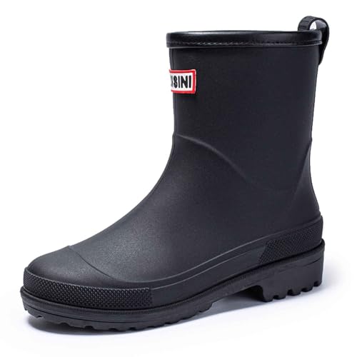 LCpddajlspig Regenstiefel, Gummistiefel Damen Extra Weit Regenstiefel Weitschaft Regenschuhe Gartenstiefel rutschfeste Stiefel Angelstiefel Barfuß Gummischuhe Gartenschuhe Boots Leder Schwarz 41 von LCpddajlspig