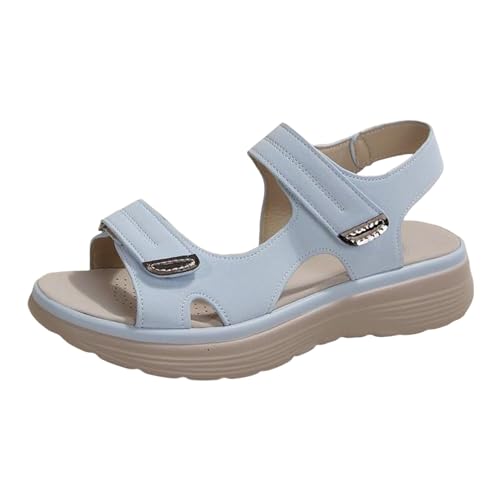 LCpddajlspig Sandalen & Slides Für Damen, Orthopädische Sandalen Damen, Sommerschuhe Breite Füße Sommer Schuhe Plateau Sandals Women Offene Sandaletten Weite H Trekkingsandalen Damensandalen Blau 40 von LCpddajlspig