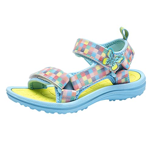 LCpddajlspig Schuhe Kinder Mädchen Festlich Offener Zeh Sandalen Wasserfeste mit Klettverschluss Wassersandalen Frühling Weit Strandschuhe Sommerschuhe Zehenschutz Trekkingsandalen Gr. 25-38 von LCpddajlspig