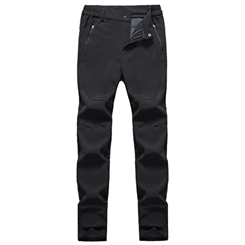 LCpddajlspig Snowboardhose Herren mit Gummibund Ski Lang Thermohose Atmungsaktiv Stretch Gefüttert Latzhose Hosenträger Schwarz Skihose Wasserdicht 4XL Winter Softshellhose Schneehose Outdoorhose von LCpddajlspig