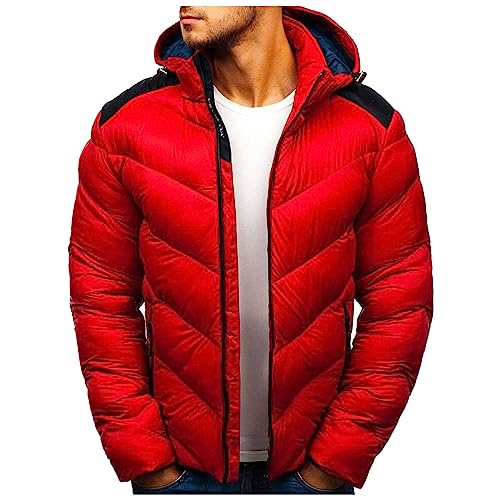 LCpddajlspig Steppjacke Herren Leicht Winddichte mit Kapuze Winter Winterjacke Outdoor Winter Warm Gepolsterte Dünne Puffer Jacke von LCpddajlspig