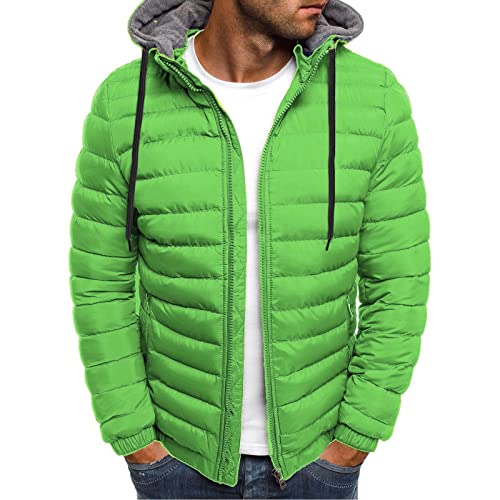 LCpddajlspig Steppjacke Herren Leicht Winddichte mit Kapuze Winter Winterjacke Outdoor Winter Warm Gepolsterte Dünne Puffer Jacke von LCpddajlspig