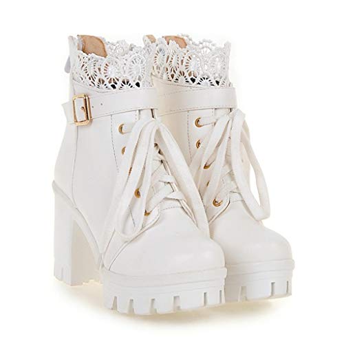 LCpddajlspig Stiefel Damen Mit Absatz, Stiefeletten Damen, Lederstiefel Stiefel Weiter Schaft Chelsea Stiefelette Damenstiefel Leder Ankle Boots Plateau Damenstiefeletten von LCpddajlspig