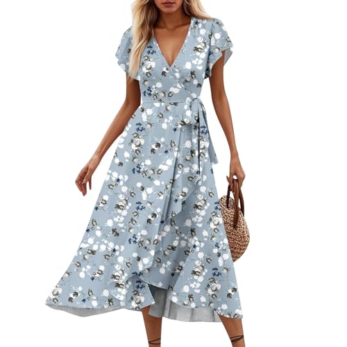 LCpddajlspig Strandkleid Damen, Sommerkleid Damen Lang Boho Kleid Sommerkleider Blumenkleid V-Ausschnitt Strandkleid Boho Maxikleid Mit Gürtel Maxikleider Blumendruck Wickelkleid Tunikakleid Grün XL LCpddajlspig Strandkleid Damen, Sommerkleid Damen Lang Boho Kleid Sommerkleider Blumenkleid V-Ausschnitt Strandkleid Boho Maxikleid Mit Gürtel Maxikleider Blumendruck Wickelkleid Tunikakleid Grün XL von LCpddajlspig