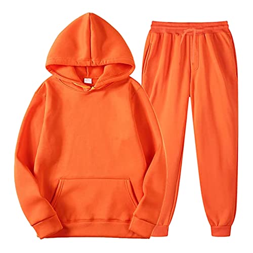 LCpddajlspig Streatwear Trainingsanzüge Für Damen 2 Teiliges Sport Bequeme Jumpsuit Zweiteiler Outdoor Lässige Jogginganzug Tracksuit Einfarbiger Fleece Warm Sportanzug mit Kapuze Große Größen Hoodie von LCpddajlspig