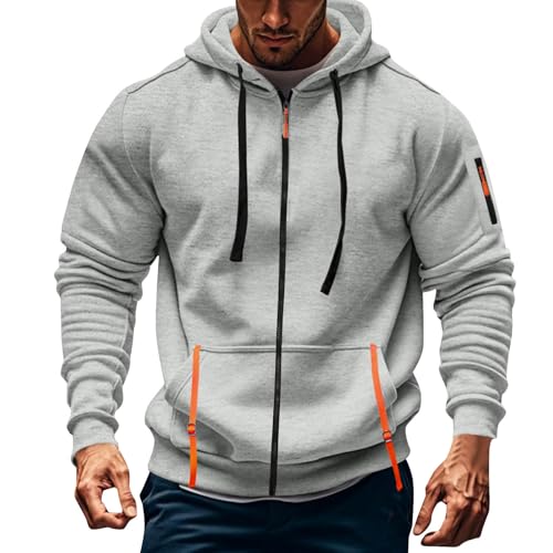 LCpddajlspig Sweatjacke Herren Mit Kapuze Zipper Hoodie Sweatshirt Jacke Sportjacken Tasche Kapuzenjacke Große Größen Trainingsjacke Outdoor Bekleidung Für Jogging Und Wandern S-4XL von LCpddajlspig