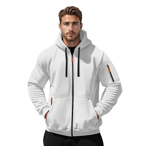 LCpddajlspig Sweatjacke Herren Mit Kapuze Zipper Hoodie Sweatshirt Jacke Sportjacken Tasche Kapuzenjacke Große Größen Trainingsjacke Outdoor Bekleidung Für Jogging Und Wandern S-4XL von LCpddajlspig