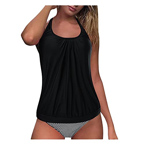 LCpddajlspig Tankini Damen Bauchweg Große Größen mit Shorts Bauchweg für Mollige mit BH Tankinis Oberteil Zweiteilige Push Up Große Größen Badeanzug Beachwear Bademode von LCpddajlspig