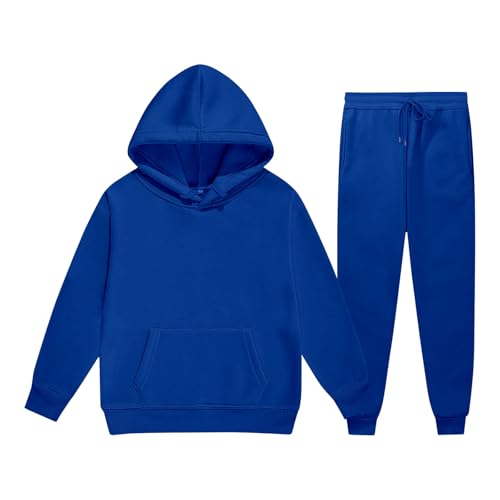 LCpddajlspig Trainingsanzug Kinder, Sportanzug Kinder, Activewear Baggy Sportsachen Longsleeve Sport Kleidung Sportanzug 2-Teilig Hoodie + Jogginghose Blau 6-7 Jahre von LCpddajlspig