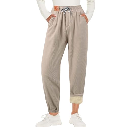 LCpddajlspig Verdickte Lässige Warme Fleece-Jogginghose Lange Kordelzug Gym Fleece Sporthose Winter Kuschelhose High Waist mit 2 Taschen Gefütterte Thermohose Fleecehose Trainingshose von LCpddajlspig